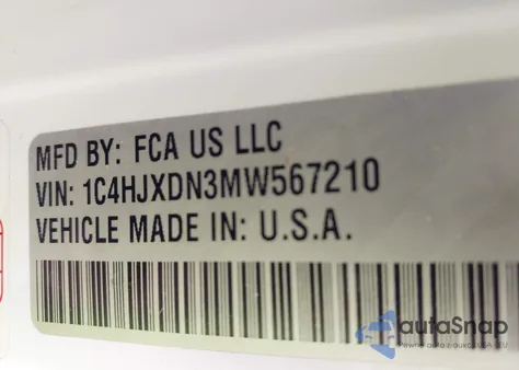 2021 Jeep Wrangler Unlimited Sport Altitude 4X4 из США, поврежденный, VIN 1C4HJXDN3MW567210